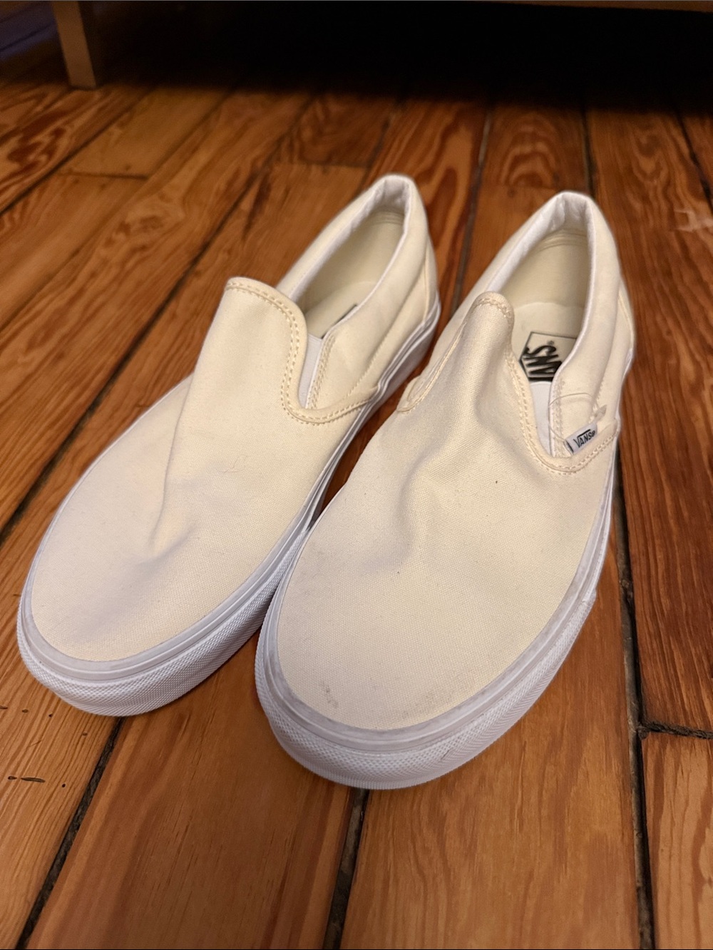 Vans Slip-On Canvas Sneakers in Off-White